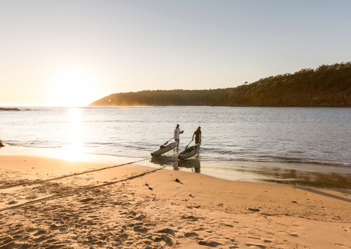 Pambula River Mouth - Couple kayaking - South Coast - DNSW